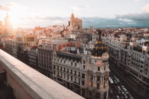Vista aérea de Madrid para la temporada de despedidas